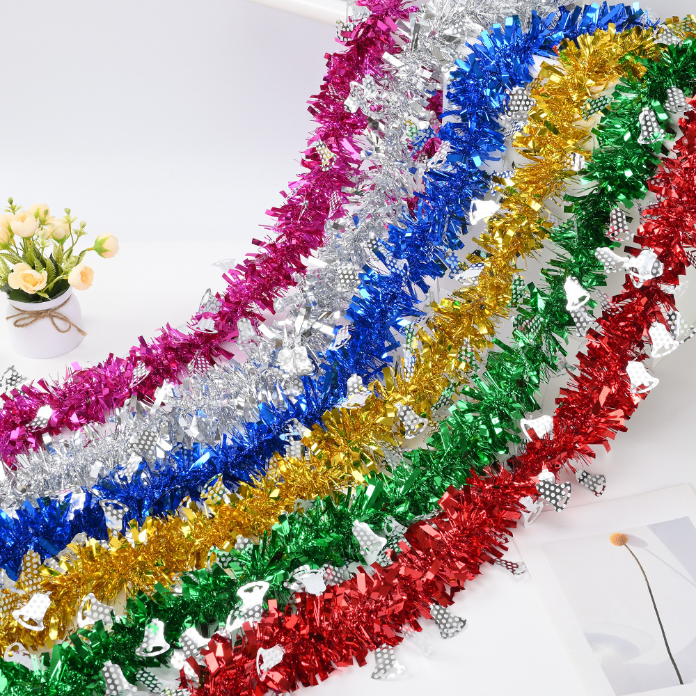 Transfronterizo Amazon Hot Sale decoración navideña campana colgante colorida decoración navideña tira de lana 9cm cifrado 2 metros