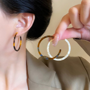 Amber demi-season retro small design earrings