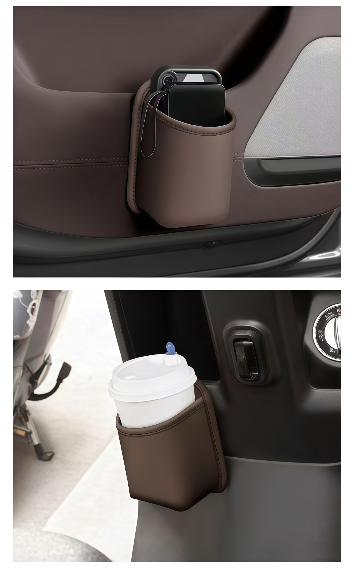Car cup holder, door-side rear seat storage box, car side storage box, storage bag, beverage container, car trash bin