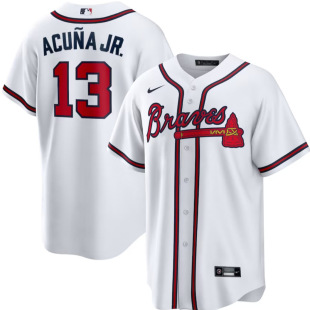 Foreign Trade Baseball Uniform Mlb Braves Warriors 27 # Riley13 # Acuna Jr. # 8Rosario Embroider