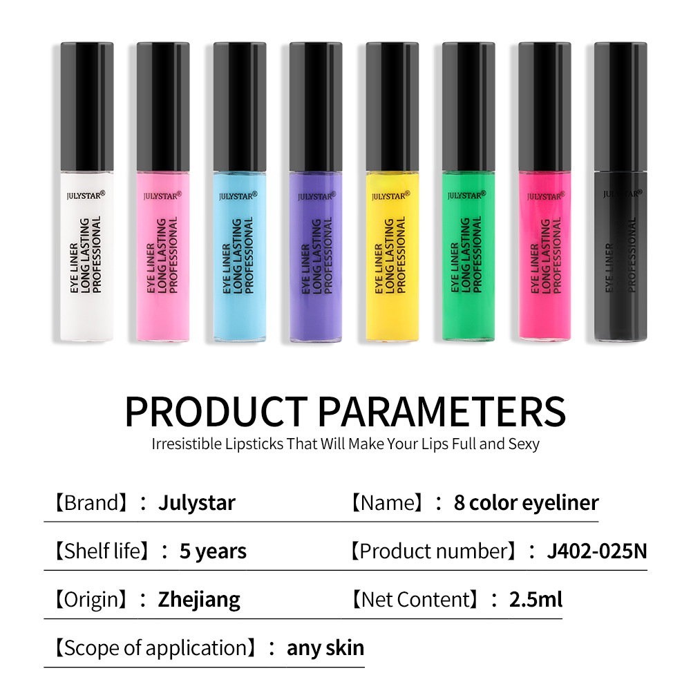 julystar Cross-border Halloween Beauty Eyeliner Liquid Cross-border Colored Waterproof, Oil-Proof and non-smudging Eyeliner Pen wholesale undefined