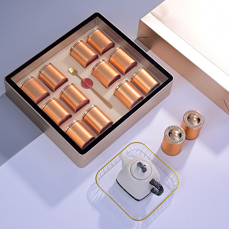 国风简约小罐茶叶包装盒空盒全景开窗礼品盒白茶红茶通用茶礼盒