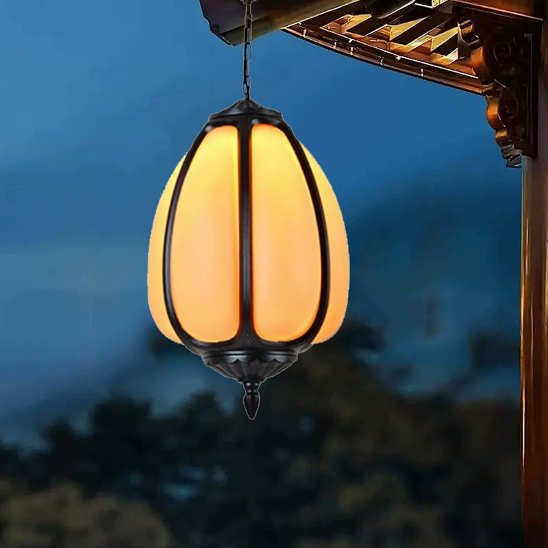 Outdoor waterproof pumpkin chandelier Sunshine Room pavilion courtyard balcony corridor aisle new Chinese style villa door Lantern