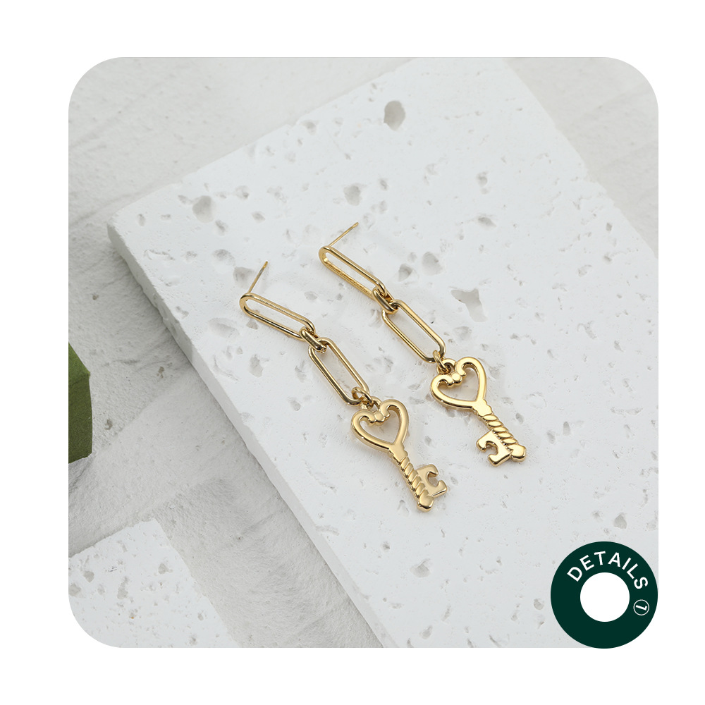 Fashion Key Stainless Steel Earrings Plating Stainless Steel Earrings