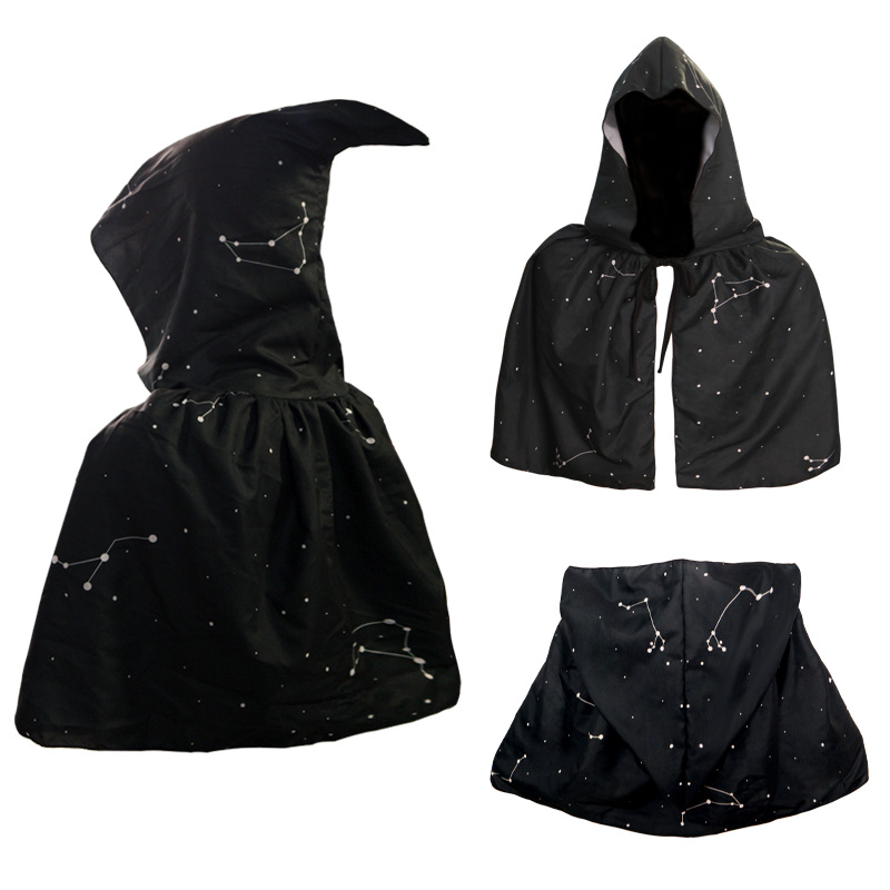 Halloween nueva capa con capuz capa cosplay ropa de maquillaje impresión digital de punto de tela de abrigo