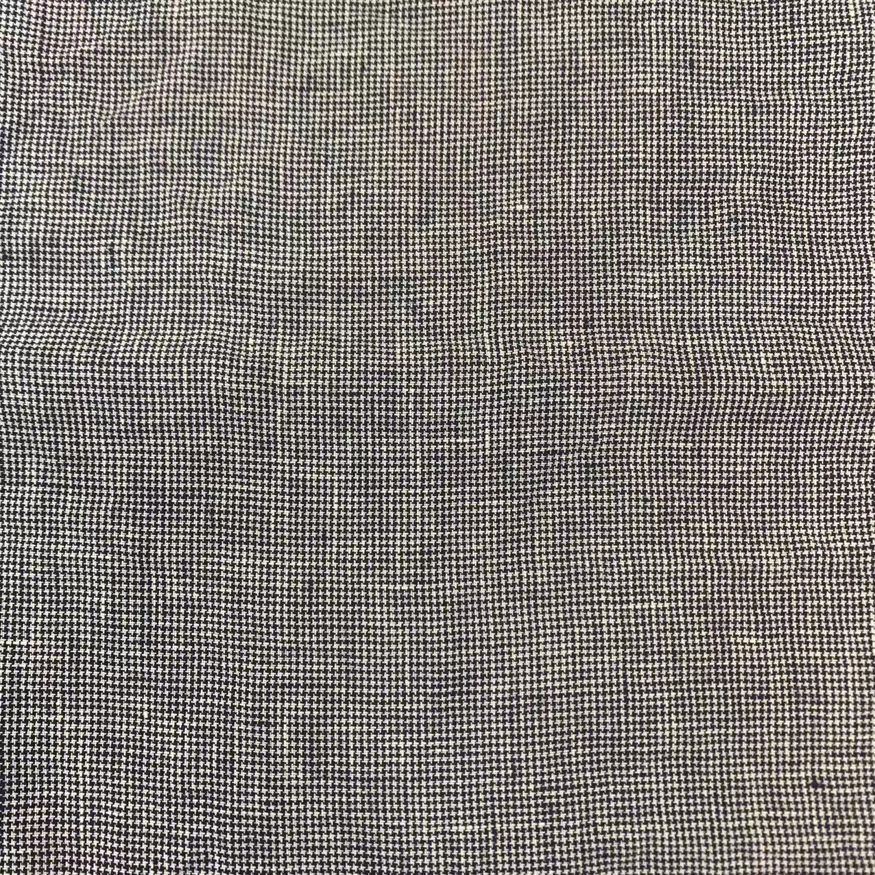 纯亚麻洗水面料色织千鸟格格纹男女装长裙裙装亚麻布料