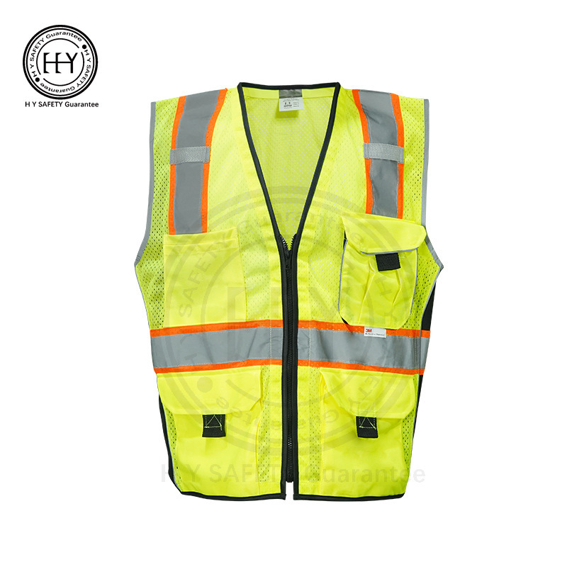 Cross-Border Supply of Warning Tape Vests and Workwear with One Horizontal and Two Vertical Stripes. Manufacturers Can Support Direct Sales from Other Fabric Manufacturers
