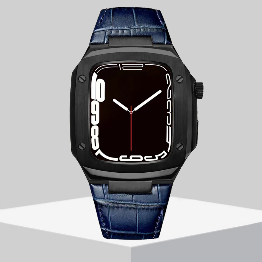 Aplicable applewatch7 correa de reloj Apple Caja Acero inoxidable uno cuero oficial hombres y mujeres 40/41