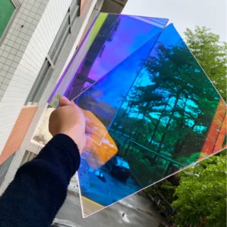 幻彩彩虹炫彩亚克力板七彩有机玻璃半透明镜面厂家直销规格可定制