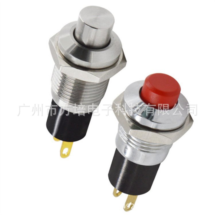 10mm复位不带灯 金属按钮开关 台湾10mm复位按钮开关 常闭按钮开