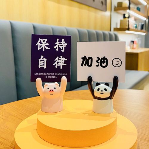 Piggy holding placard ornaments healing exquisite desktop decoration note holder ins a pair of creative small gifts wholesale
