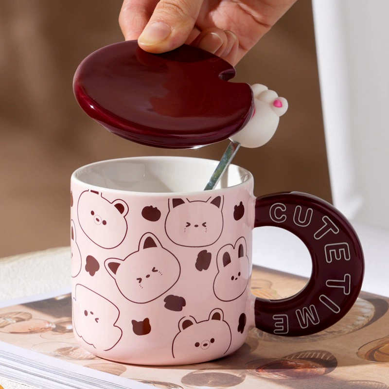 Cartoon high quality ceramic capacious coffee tea cup, for beloved
