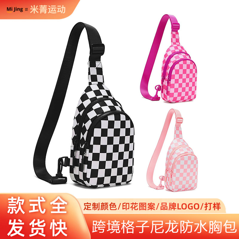 Lulu Plaid Waist Bag Waterproof Chest Bag Outdoor Sports Running Mobile Phone Bag Versatile Crossbody for Men and Women Casual Versatile Lulu Plaid Waist Bag Waterproof Chest Bag Outdoor Sports Running Mobile Phone Bag Versatile Crossbody for Men and Women Casual Versatile