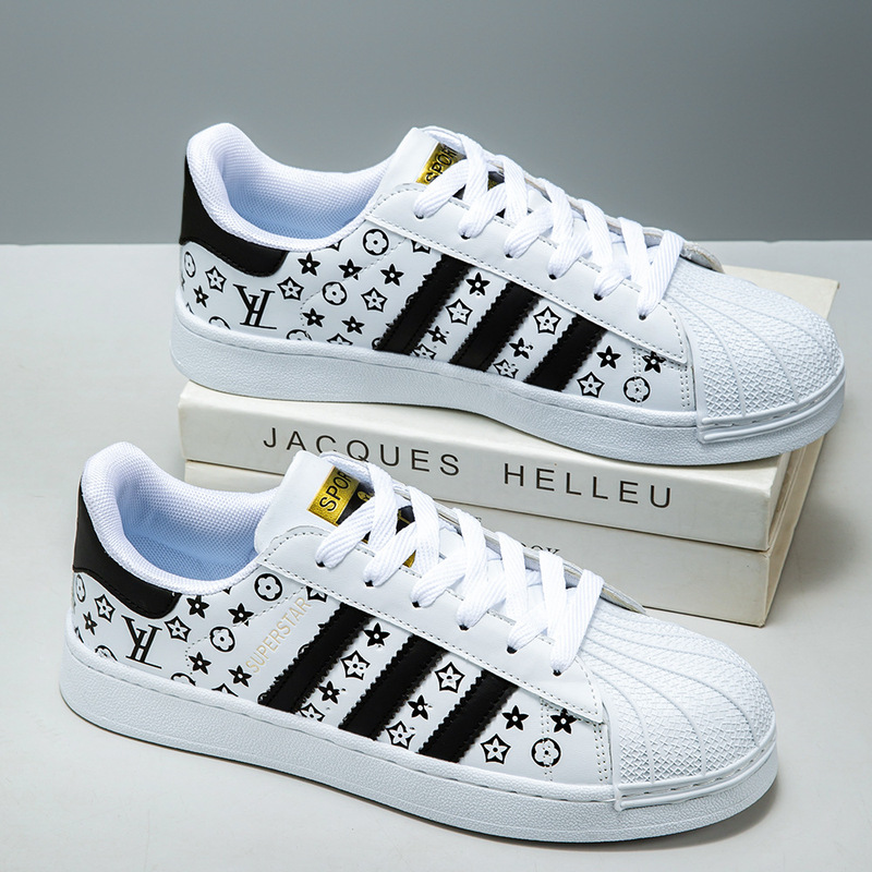 Shell-Toe Couple's White Sneakers for Women, Trendy and Versatile, High-Appearance Classic Sports Casual Sneakers for Middle School Students, Suitable for Both Men and Women