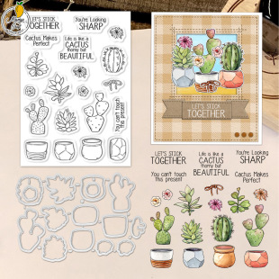 Cross-Border Dropshipping Silicone Seal Handbook Decorative Pattern Plant Cactus Transparent Seal Embossing Knife Mold Wholesale