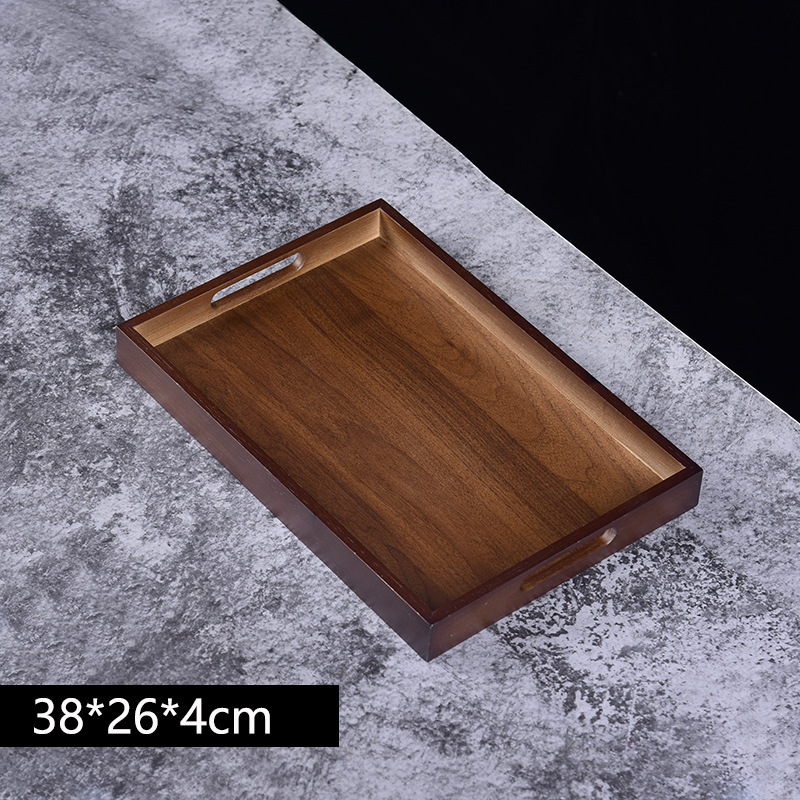 Dark brown-handle tray [38*26cm]