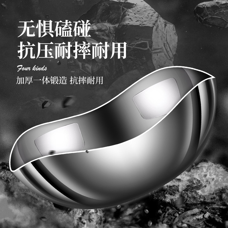 304 acero de acero inoxidable de tres capas platos de frutas platos de ensalada ondulados espejo casero platos de estilo coreano refrigerios