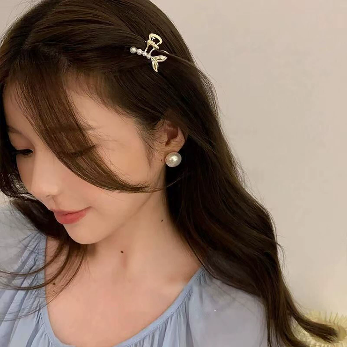 Крабовая булавка из жемчуга, маленькие bangs, изысканная заколка для волос, стиль высшее качество