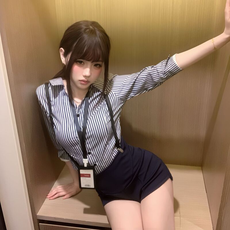 Sexy Ol Secretary Outfit, Lingerie, High-Waisted Suspender Shorts, Uniform, Teasing Qqny Striped Shirt Set for Women Sexy Ol Secretary Outfit, Lingerie, High-Waisted Suspender Shorts, Uniform, Teasing Qqny Striped Shirt Set for Women