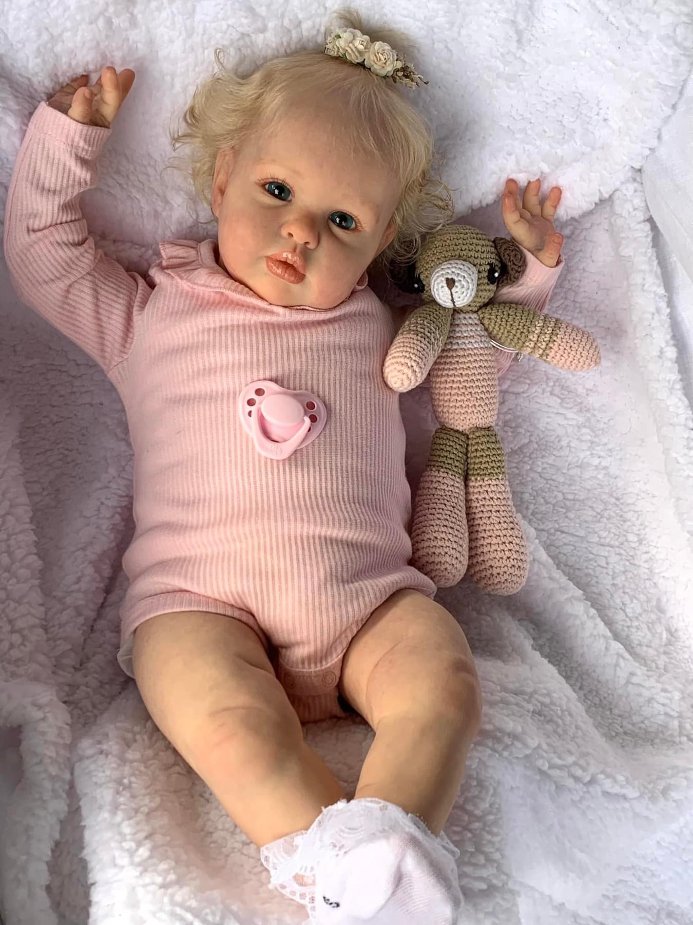 NPK 60 cm muñeca de bebés renacidos Ellie vena filamento de sangre visible fuente transfronteriza