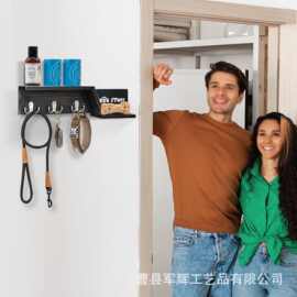 跨境新品木质壁挂墙上狗狗皮带挂钩架实木客厅植物花盆架钥匙架