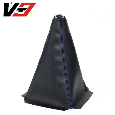 Sürətlər qutusu və əl tormozu başlıqları Head Shift Lever Pu Dust - black-leather-bright-cover-blue