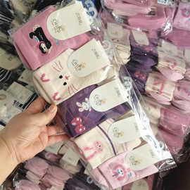 六指鼠秋冬厚棉女童手工缝头袜猫咪蛋糕学生中筒棉袜大小童3-15岁