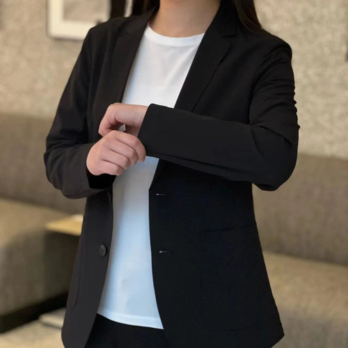Classic Minimalist Business Casual Blazer for Women: Simple Solid Color, Versatile Single Coat Jacket
