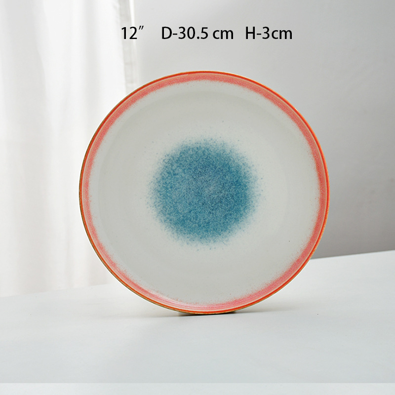 Plato de filete Plato de cerámica de mármol Plato de platos de restaurante Plato de hierba Plato de filete casero Plato de hotel Plato de comida occidental