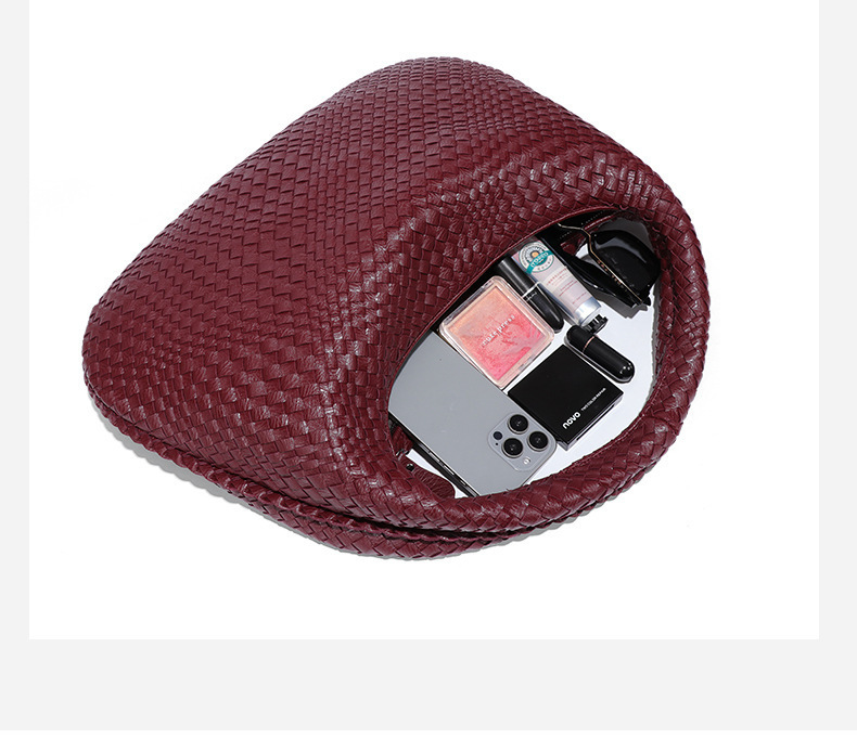 Túi đeo chéo nữ handmade đan dây hình lưỡi liềm, phong cách giải trí, dung tích lớn, đi làm hàng ngày chi tiết 12