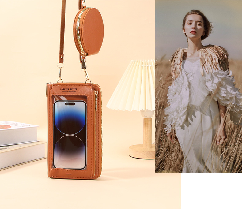 207g Weight Zipper Closure Type Single Shoulder Strap Strap Type Phone Wallets Bags Type Casual, Daily Occasion PVC Material Solid Color Pattern All Seasons Season Unisex Gender Vintage Style, Classic Style Style Square Shape Small Size Unisex Solid Color PVC Zipper Phone Wallets 1
