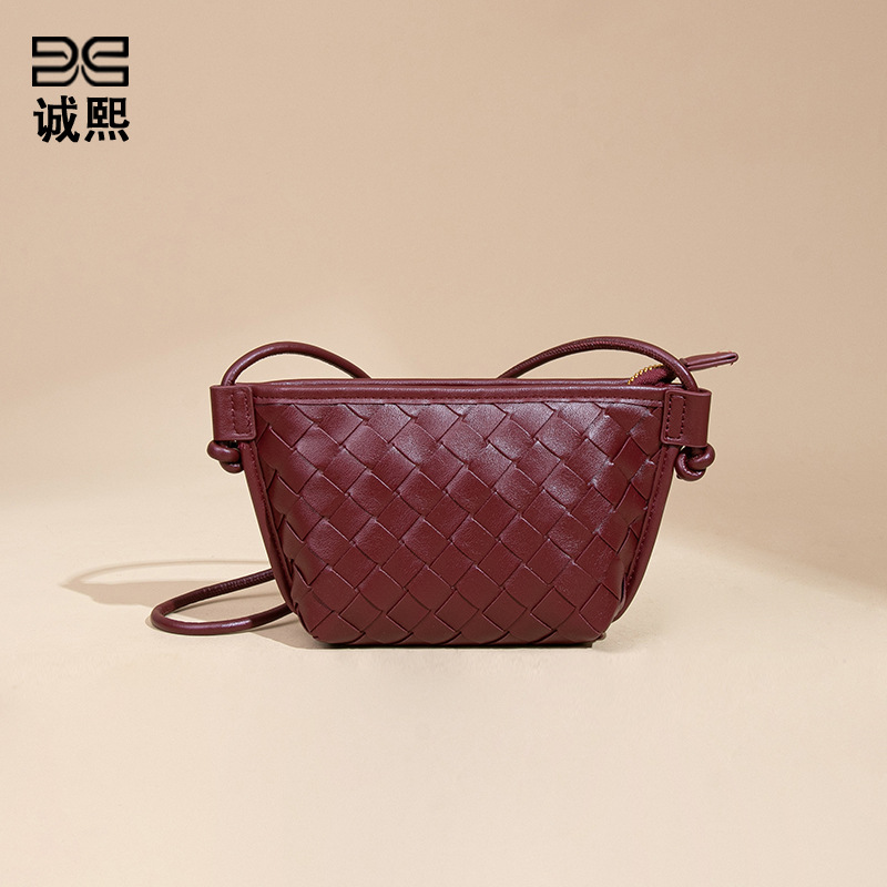 새로운 솔리드 컬러 올 매치 크로스 바디 짠 여성용 가방 캐주얼 크리에이티브 코인 지갑 작은 귀여운 미니 빈티지 만두 백