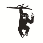 跨境爆款铁艺猩猩动物剪影墙面艺术户外花园装饰品雕像金属工艺品