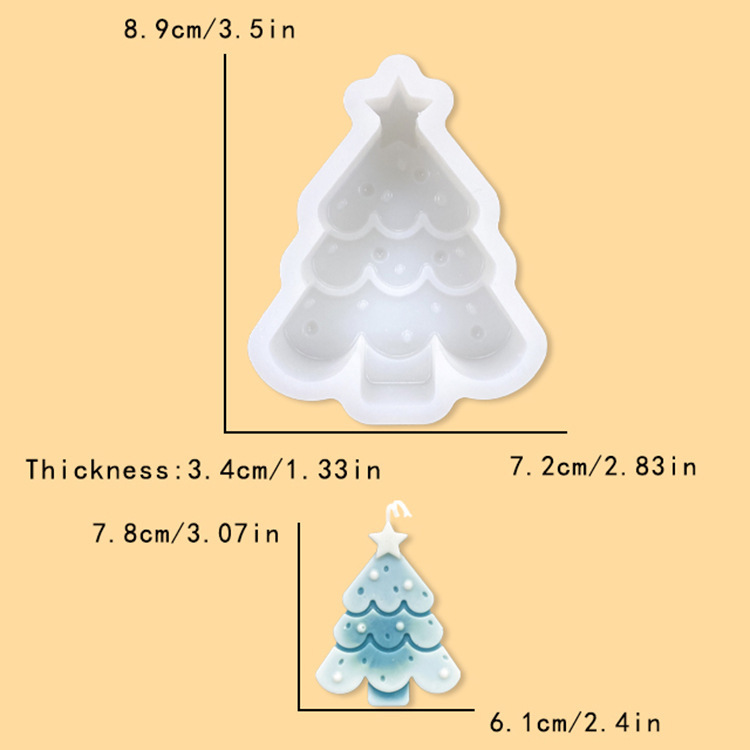 クリスマスツリー香薫ろうそくシリコン金型姜パイ人ヘラジカdiy拡香石石膏手作り石けん氷金型|undefined