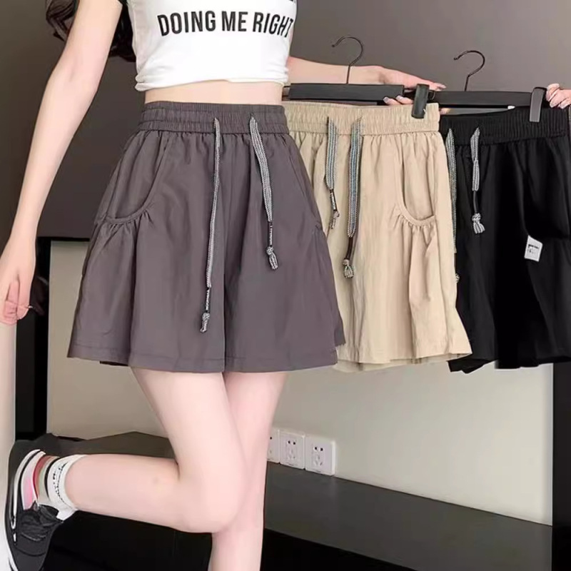 Ice Silk Yamamoto Quick-Dry Wide-Leg Skirt Shorts for Women, Summer Thin Plus-Size Half Skirt, Yoga Hot Pants, Sports Pants
