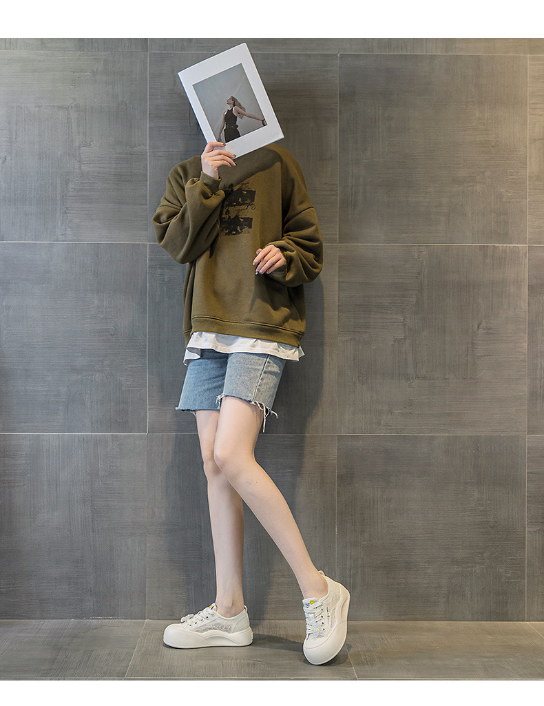 Giày sneaker nữ chunky đế dày mũi tròn phong cách Pháp — M2569 màu be, M2569 màu đen chi tiết 10