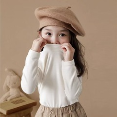 儿童打底衫秋冬季德绒保暖半高领洋气内搭纯色男女童长袖T恤上衣