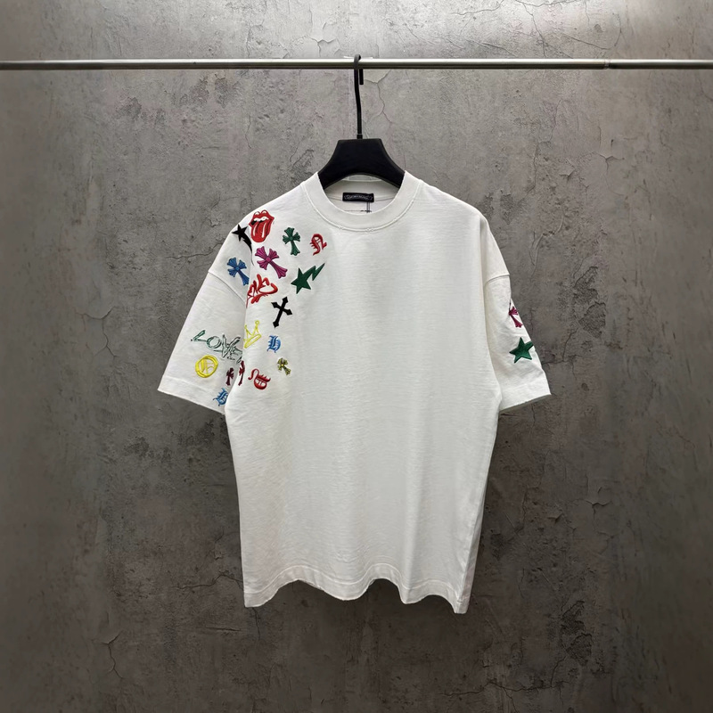 Ch Cro Correct Edition 2026 Summer Hot Sale Wholesale Front and Back Patch Embroidery Unisex Short Sleeve T-Shirt One Piece Delivery Ch Cro Correct Edition 2026 Summer Hot Sale Wholesale Front and Back Patch Embroidery Unisex Short Sleeve T-Shirt One Piece Delivery