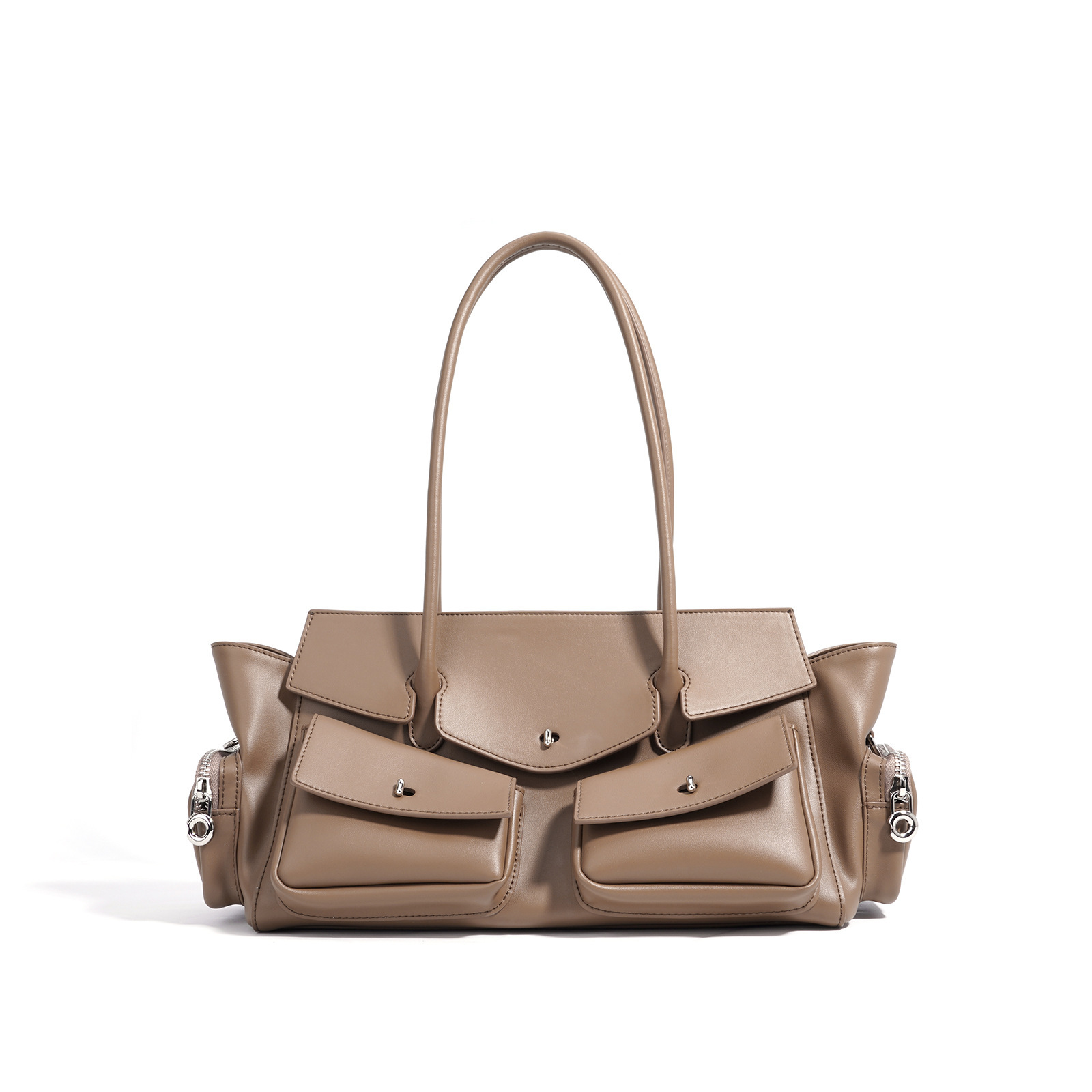Women's Bags 2025 Genuine Leather Retro Large Capacity Motorcycle Underarm Bag Versatile Shoulder Crossbody Handbag - Thumbnail 6