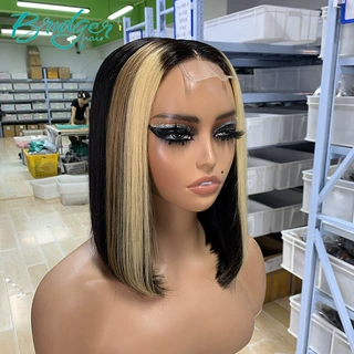 许昌假发 前挑8和27 2*6kim closure BOB真人发假发Human HairWig