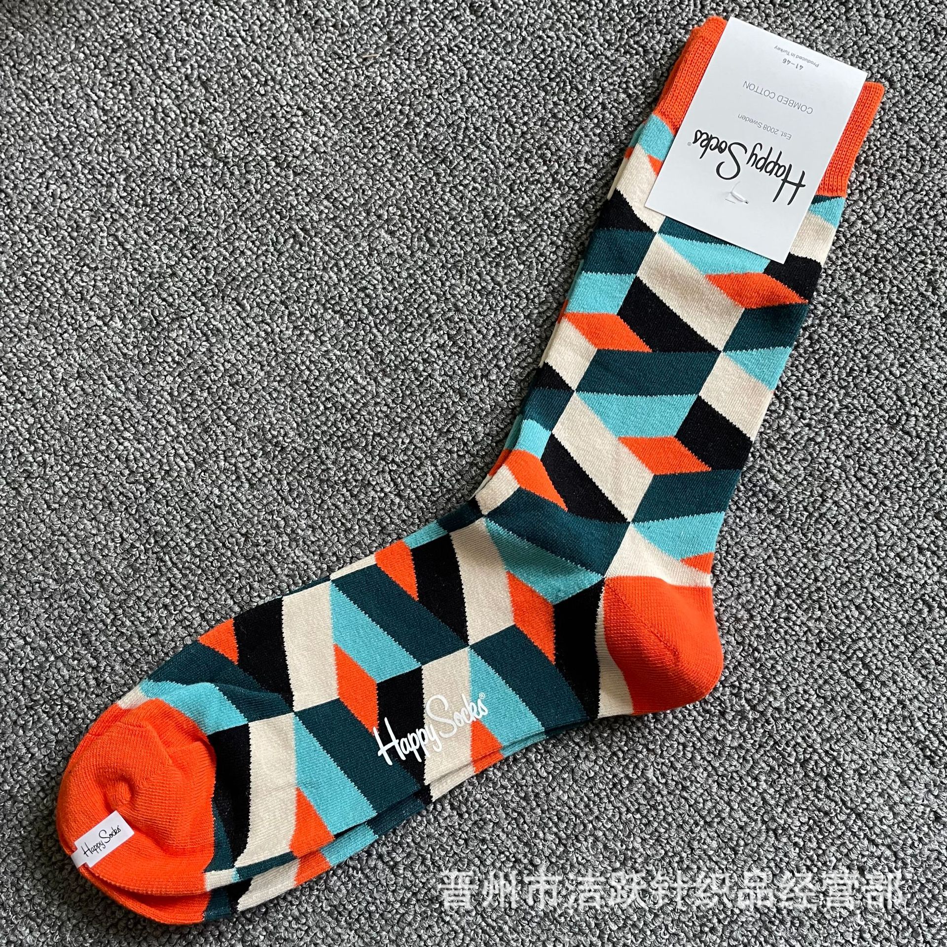 Happy socks新品高品质ハイレザー男性ソックススウェーデンコットンソックスファッションソックスカップルinsロング美脚ソックス