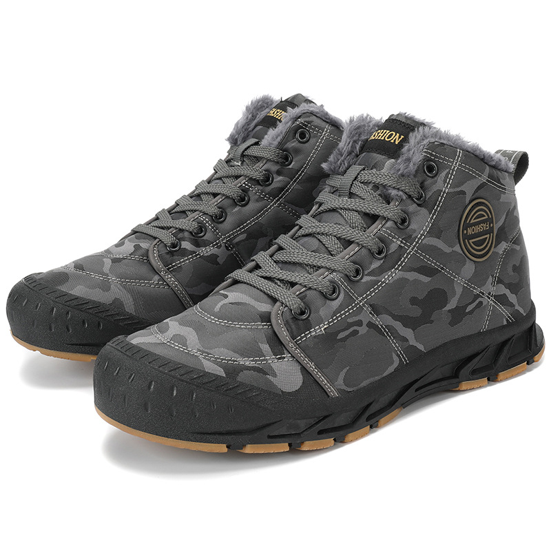 Zapatos de hombre transfronterizos de tamaño grande 2024 otoño y invierno nuevas botas de nieve de moda al aire libre con zapatos de algodón de moda calentamiento zapatos casuales