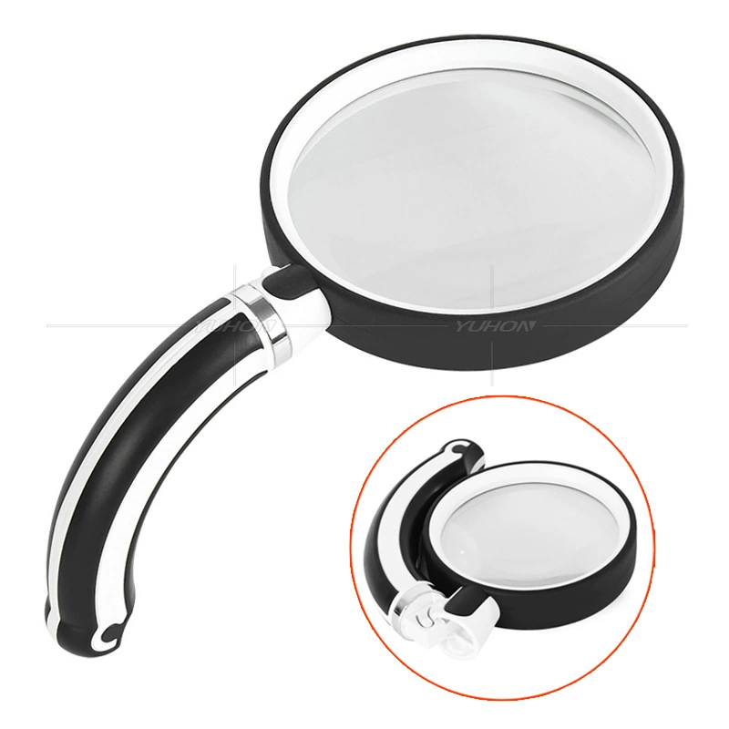 Новая ручная резиновая ручка увеличительное стекло Складная Поворотная оптическая стеклянная линза для чтения ювелирных изделий