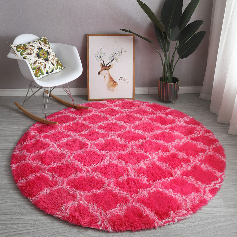 Transfronterizo amazónica seda alfombra redonda sala de estar sofá mesa de té alfombra de piso dormitorio alfombra de cama cama cama almohadilla de peluche