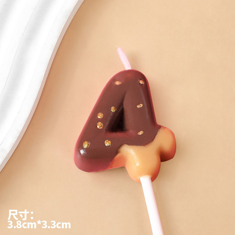 Mayorista retro dibujos animados de chocolate de dos colores molde de galletas de ducha 0 - 9 velas digitales tarta de cumpleaños