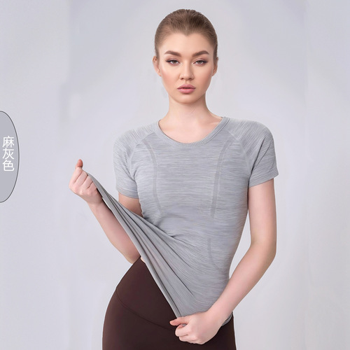 Alternative Exercise Short Sleeve Women's Summer Breathable Quick Dry Fitness T-Shirt Women's Round Neck Pilates Training Yoga Top