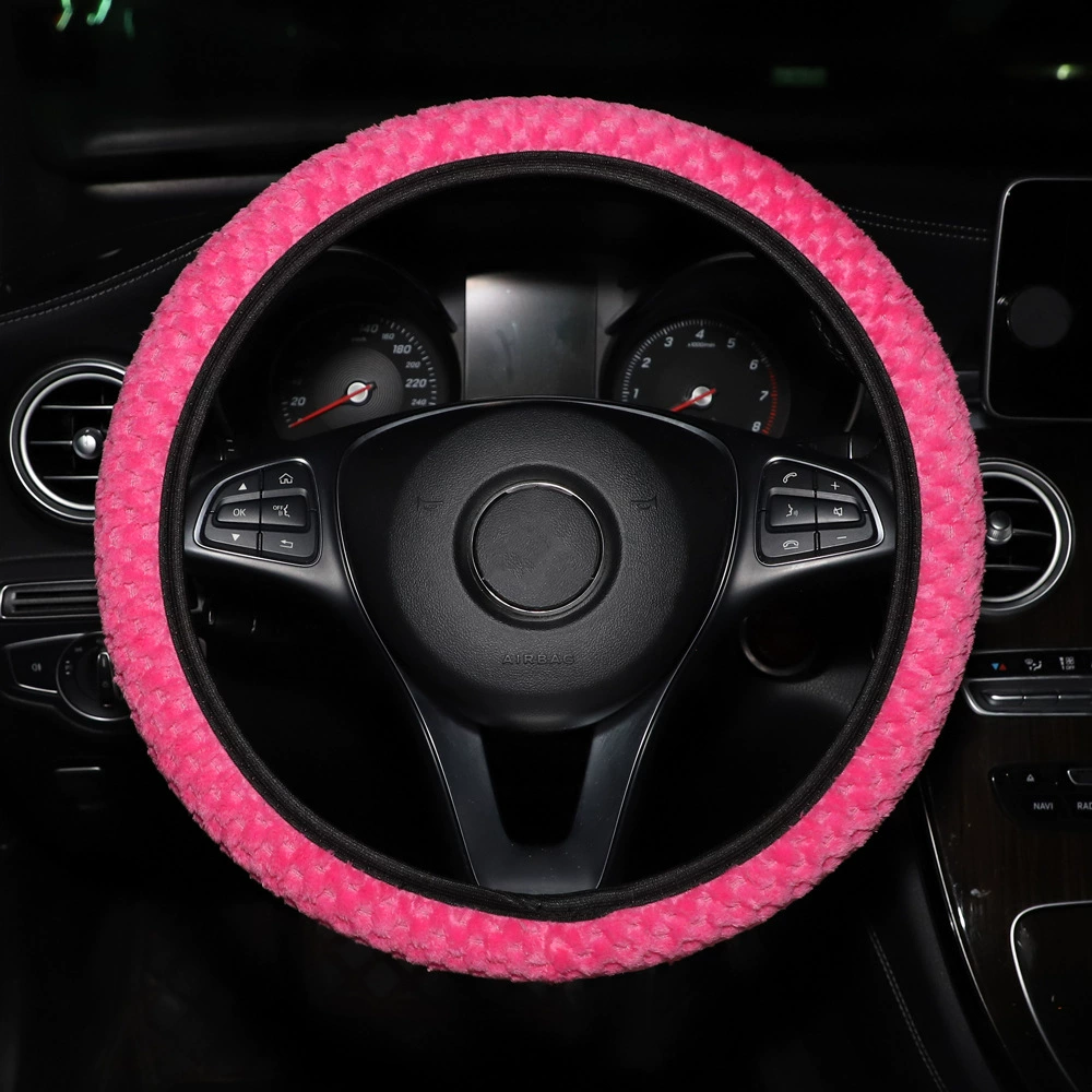 Короткий плюшевый чехол для рулевого колеса автомобиля зимой