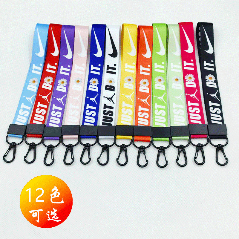 Spot wholesale JUST DO IT NIKE wrist lanyard Amazon NIKE strap AJ earpiece case Tide brand lanyard
