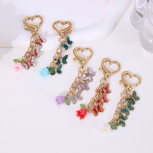 跨境热销饰品时尚蝴蝶爱心钥匙扣潮流动物花朵合金钥匙链背包挂件