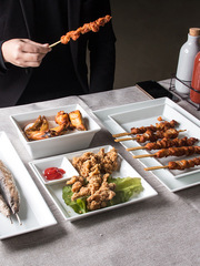 長方形陶瓷盤白色家用菜盤可微波爐烤盤糕點盤水果盤酒店批發餐具